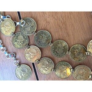 Vintage BALBOA Spanish Coin Treasure Chain Belt
